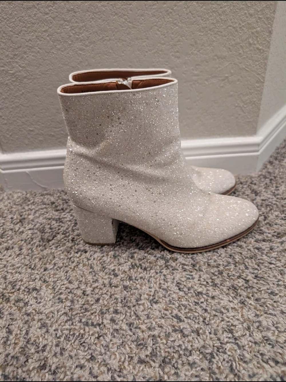 Sparkle Ivory Women's Ankle Boots